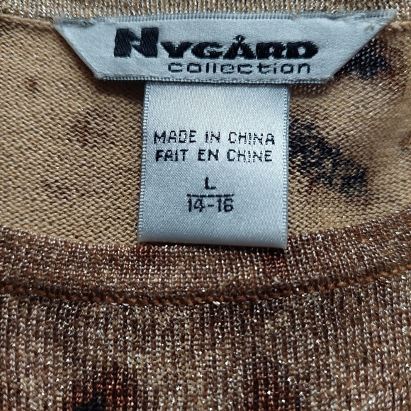 Vintage* Nygard Collection Metallic Animal Print Pullover. Size Large (14-16) - Picture 3 of 5